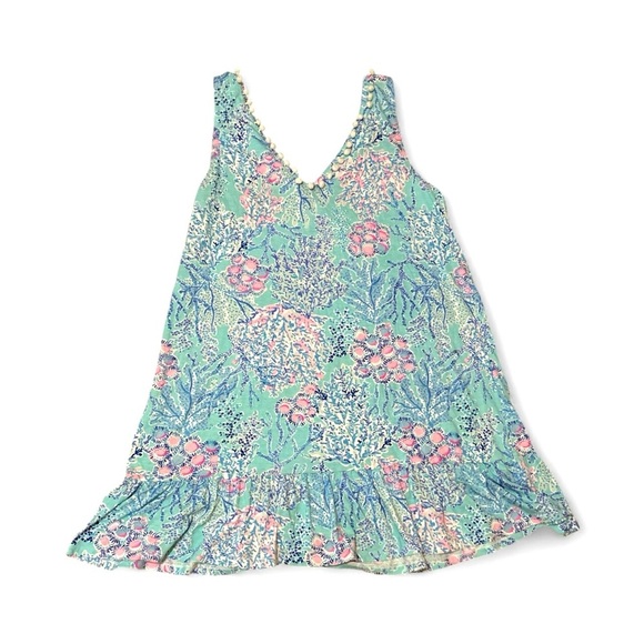 Lilly Pulitzer Camilla Swing Pom-Pom Floral Ruffle Printed Dress - Picture 5 of 5